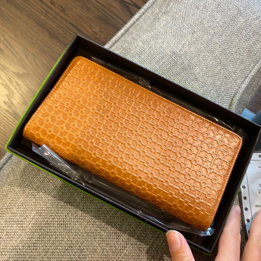 Camel colored leather wallet